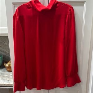 NWT Ann Taylor Elegant Red Women's Top bow office/holiday/love large